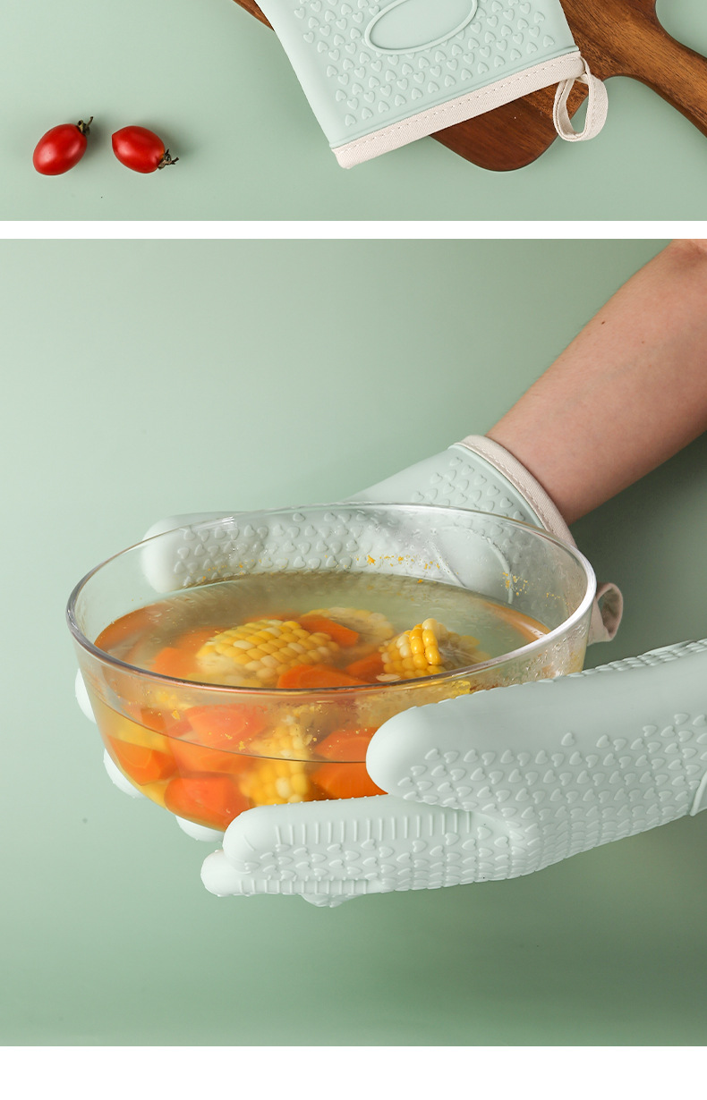 微波炉硅胶防烫手套烘焙烤箱专用隔热手套批发加厚耐高温厨房家用详情12