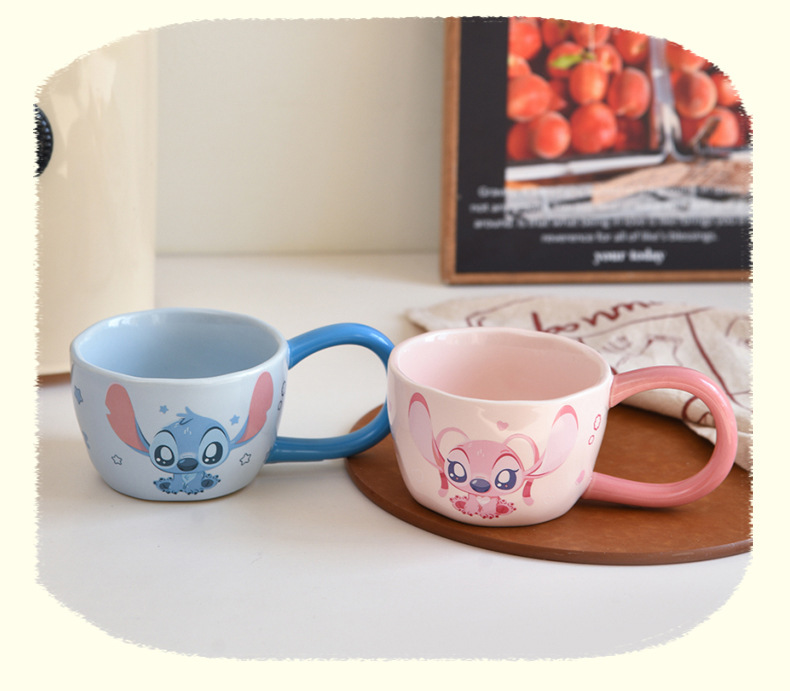 史迪仔正版授权萌趣马克杯高颜值大肚陶瓷水杯办公室卡通早餐杯批发详情12