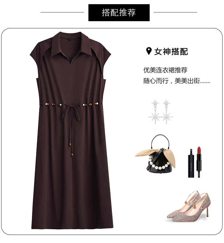 爆款高端欧版宽松法式连衣裙2025夏季新款气质收腰显瘦中长款裙子详情5