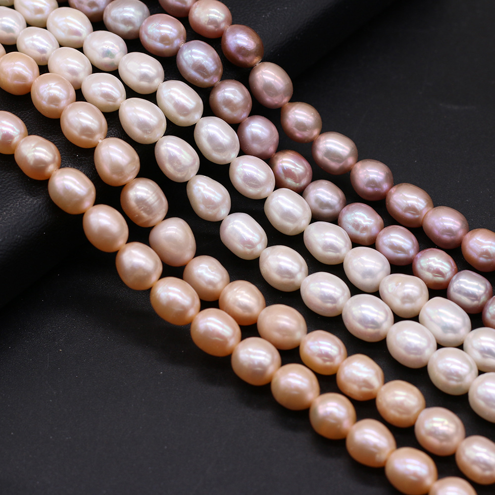 Natural freshwater pearl rice-shaped pearl DIY jewelry accessories, handcrafted jewelry necklaces production and wholesale pic 1