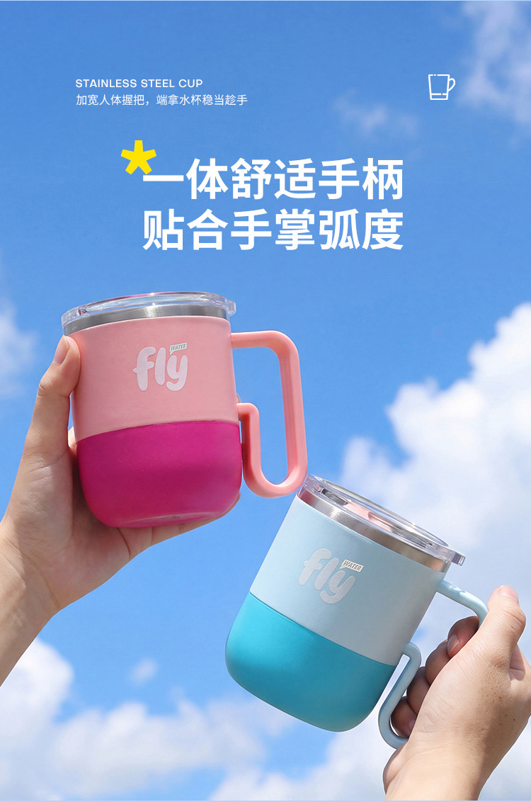 The 304 stainless steel fashionable and cute travel cup with a straw and handle rope design is a portable and simple student water cup pic 9