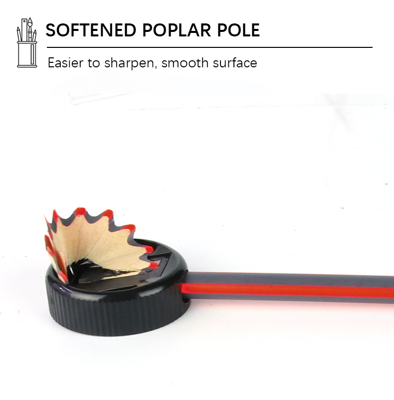 Yalong Cross-border Stationery Wholesale 12 wooden pencils with erasers HB standard office pencils pic 4
