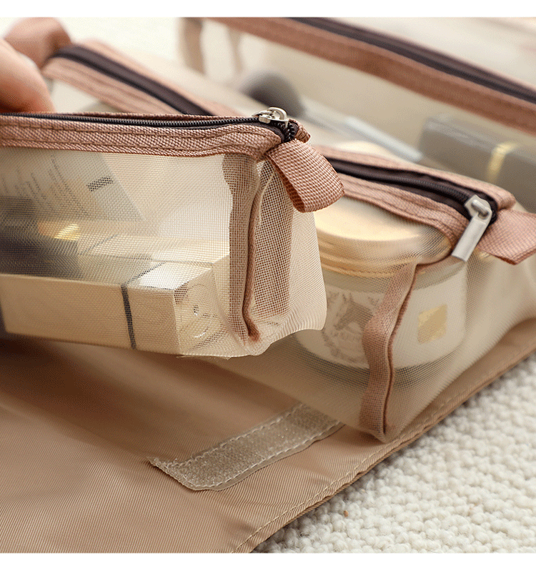 Four-in-one makeup bag, portable large-capacity storage bag, InS-style simple and portable Korean-style toiletry bag, bathroom storage pic 9
