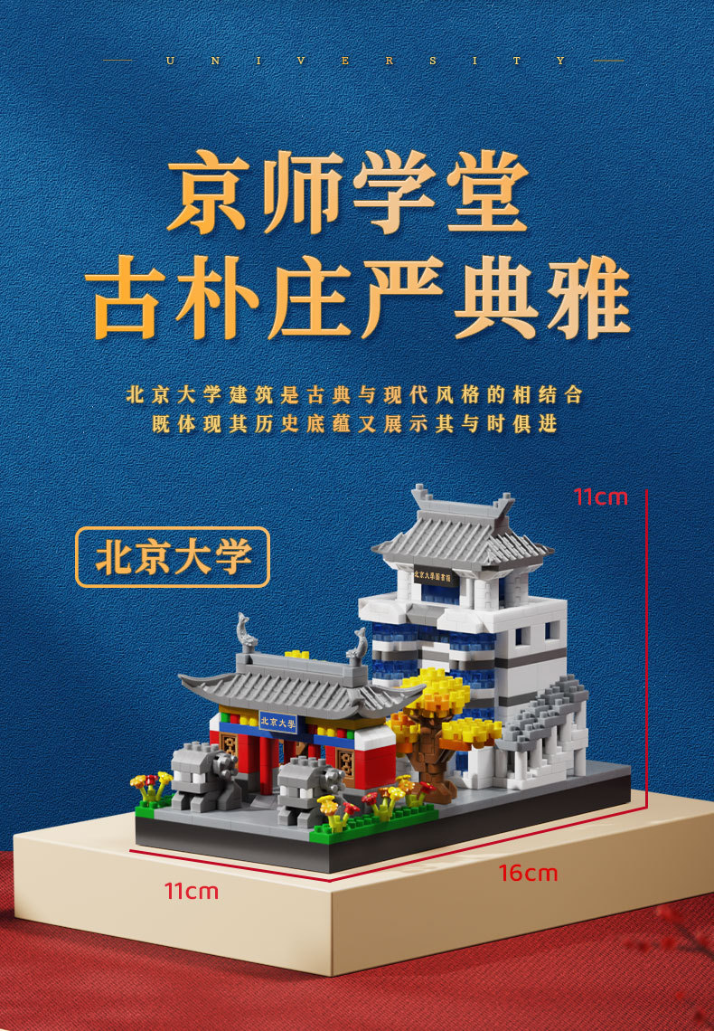 中华名校积木模型建筑群火影书立集装箱房屋装配式建筑详情3