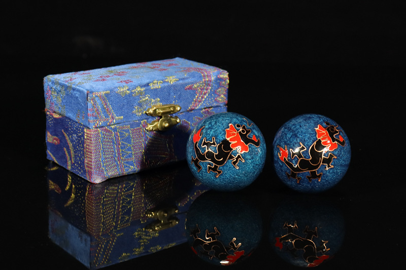 Cross-border foreign trade Beijing Jingtai LAN handball craft gifts, cloisonne enamel low-temperature hand-rotating ringtone massage fitness balls pic 12
