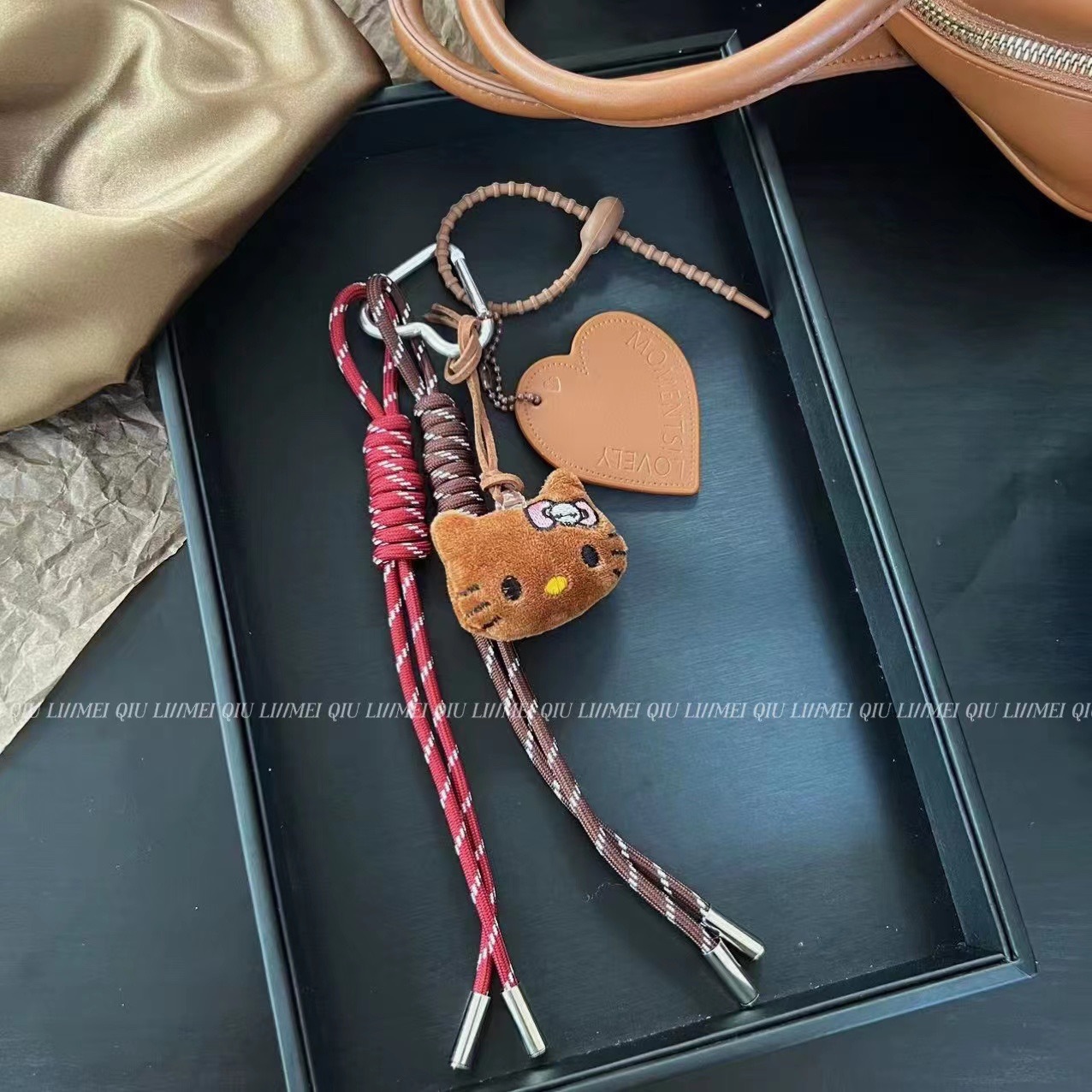 This is the same style baseball bag woven rope pendant as the Instagram blogger, featuring a high-end MIU series bag hanging rope and keychain decoration pic 41