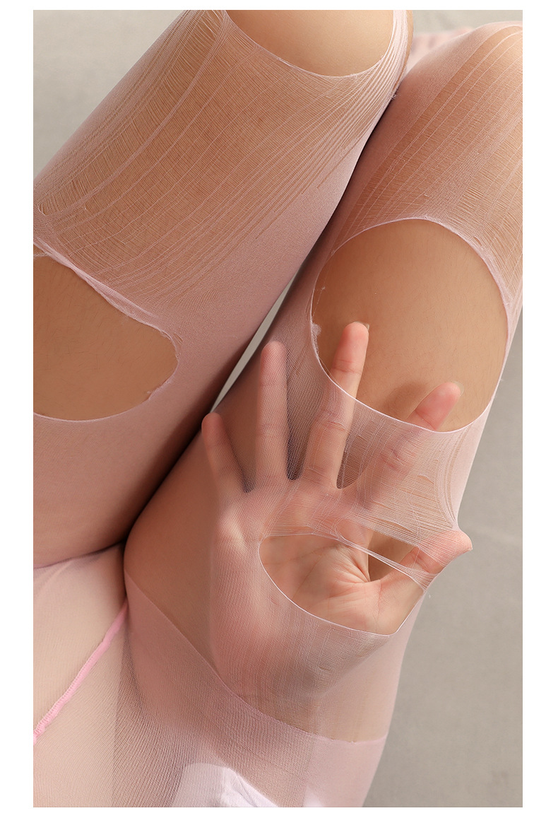 Ultra-thin hand-tear disposable silk stockings for women, black easy-tear romantic gray pantyhose, black silk, sensual and sexy, flesh-colored transparent pic 16