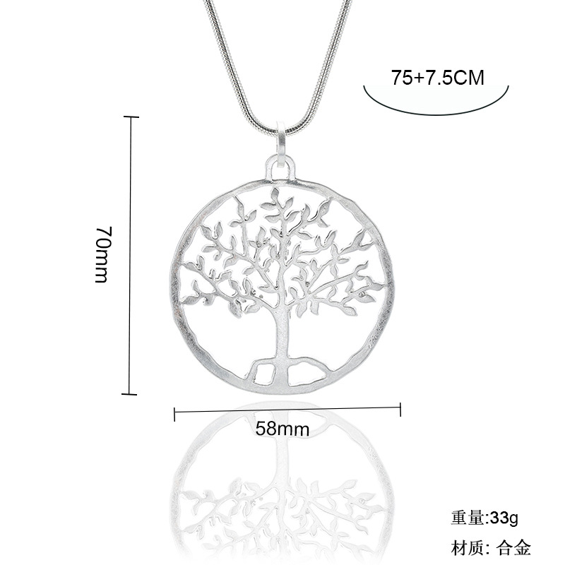 外贸饰品亚马逊速卖通欧美链条镂空生命树长款项链毛衣链时尚百搭详情7