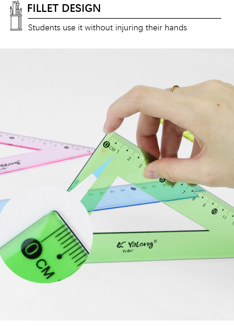 The Yalong Cross-border plastic 30 cm straightedge set is used as an Angle measuring tool pic 6