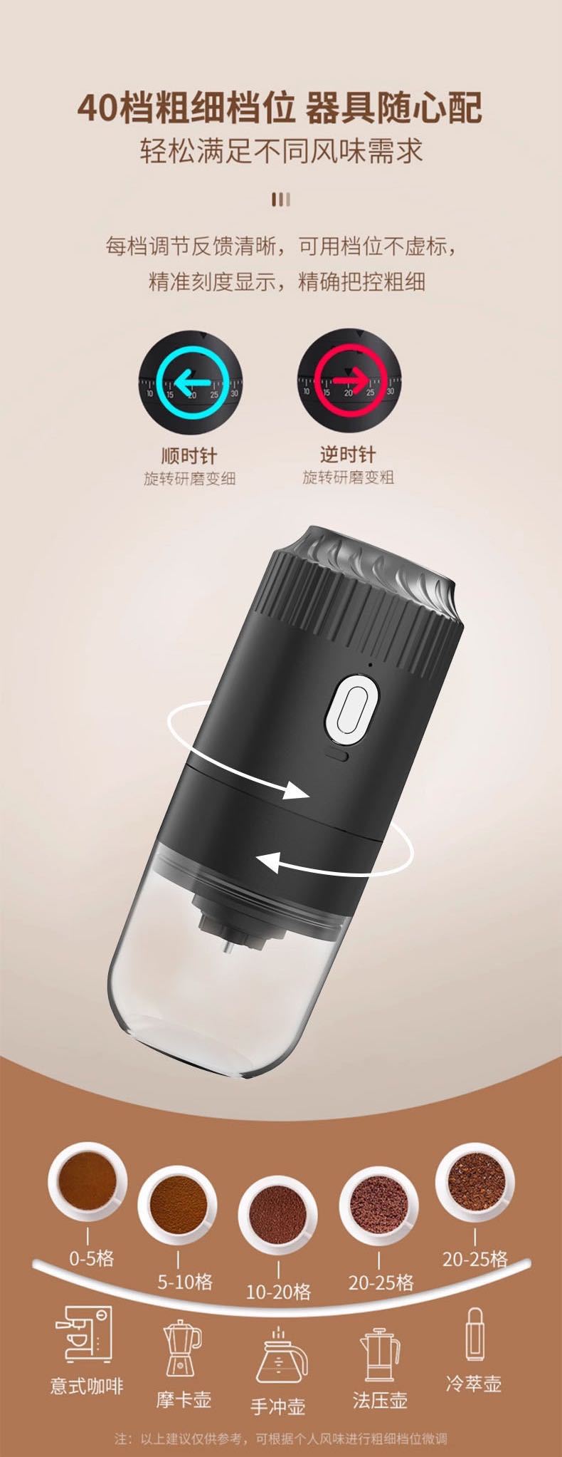 Cross-border hand-ground coffee machine, small household electric grinder, portable coffee bean grinder, electric coffee machine pic 25