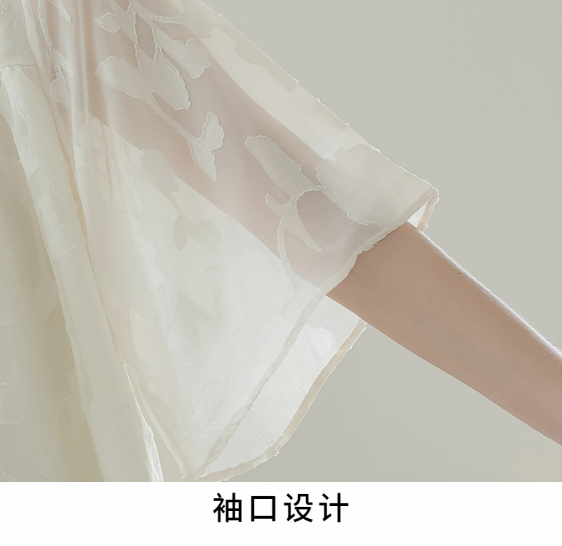 2025年新款时尚夏季法式V领荷叶边雪纺衬衫女设计感短袖衬衣上衣详情23