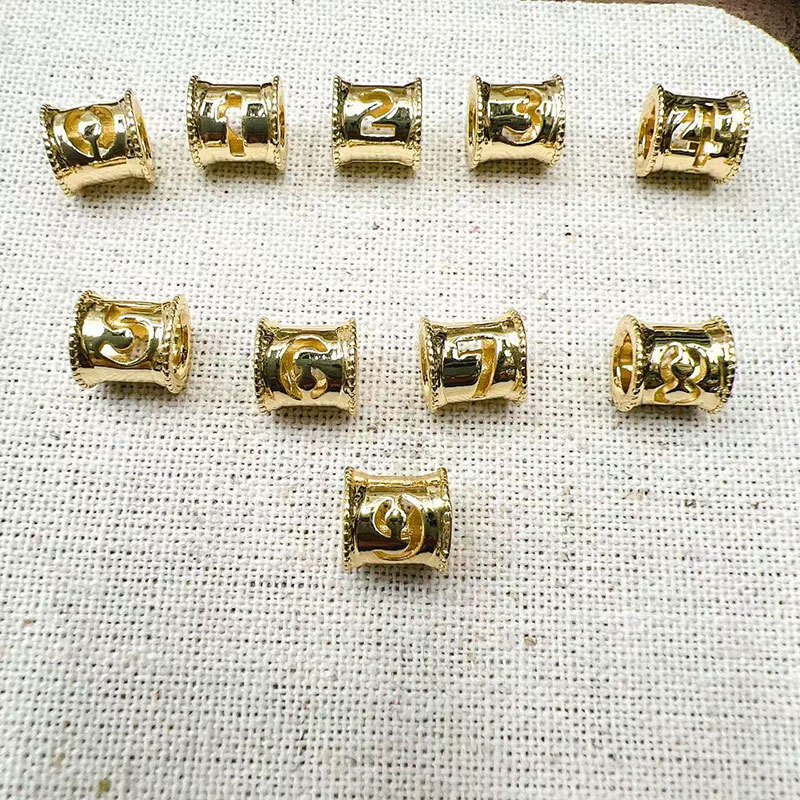 Copper-plated real gold, small waist, digital heart, beaded and decorated, bucket beads, tube beads, DIY bracelet, necklace, beaded arrangement and beaded transportation pic 2