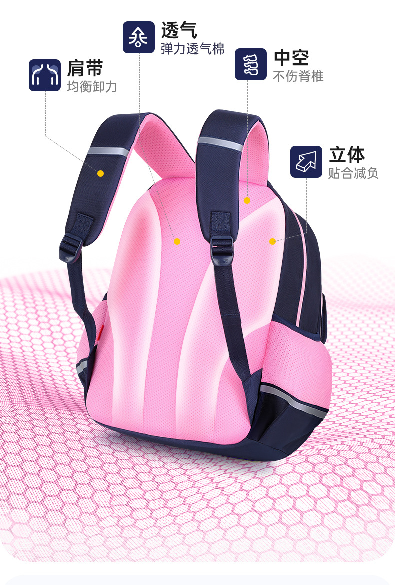 迪士尼书包1-6年级小学生男女孩护脊减负儿童大容量背包双肩包详情7