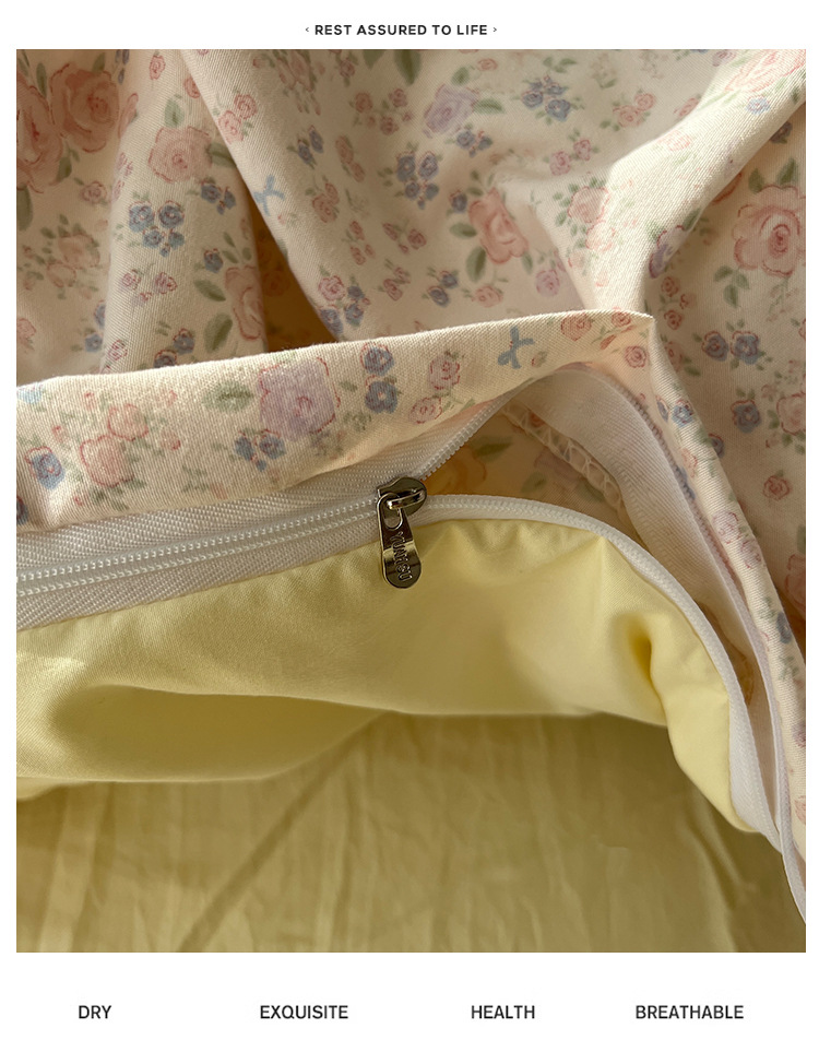 a类床上用品四件套纯棉水洗棉床单被套笠被罩学生宿舍单人三件套详情14