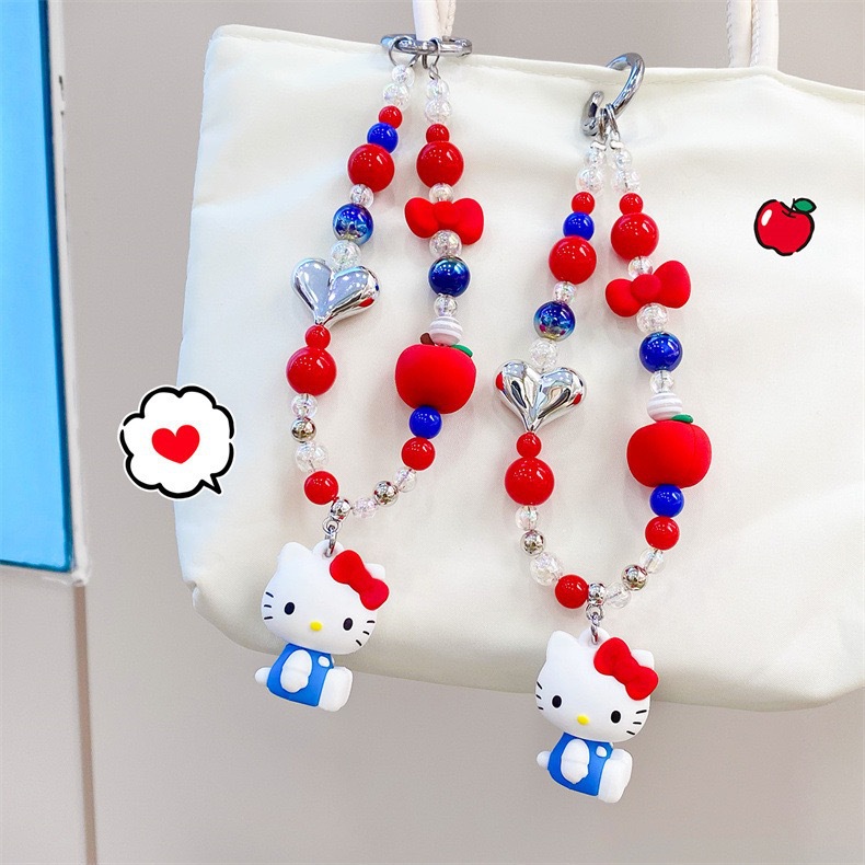正版三丽鸥家族凯蒂猫公仔串珠链挂件精致少女心包包挂饰汽车钥匙详情4