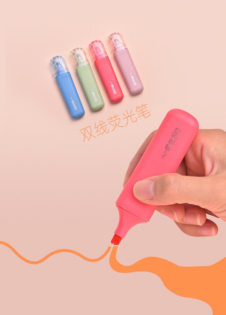 Factory direct supply of double-line highlighters, flat highlighters WYH22562, Weiya Hui 12-color highlighters wholesale pic 3