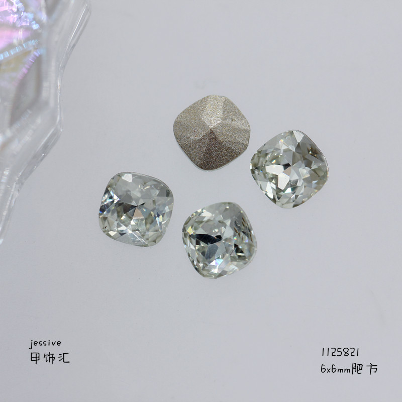 新款饰品K9淡粉蓝多切面尖底钻异形水晶歪心华子同款指甲饰品批发详情27