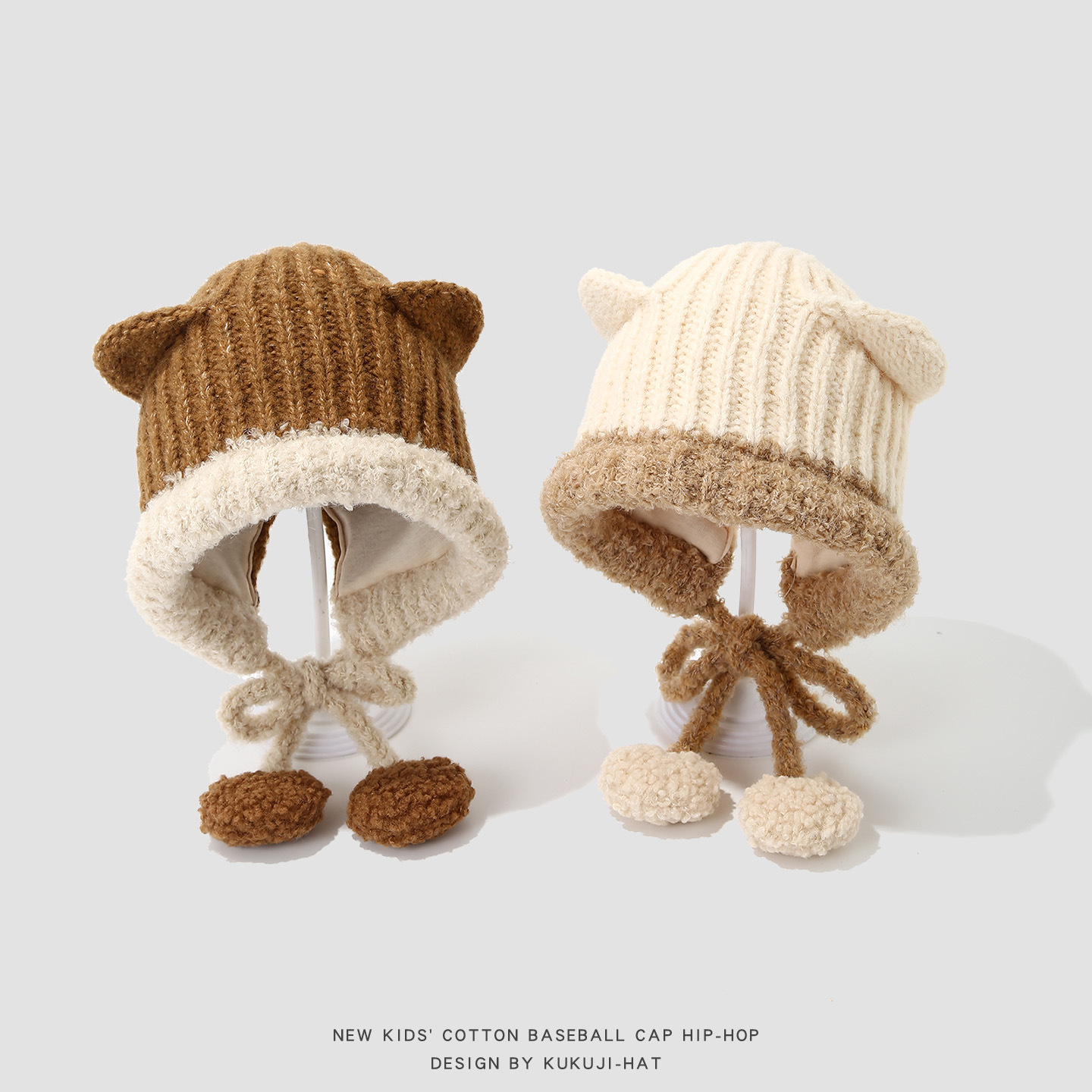 秋冬季宝宝毛线帽护耳帽儿童帽子可爱针织保暖男女童大童套头帽详情2