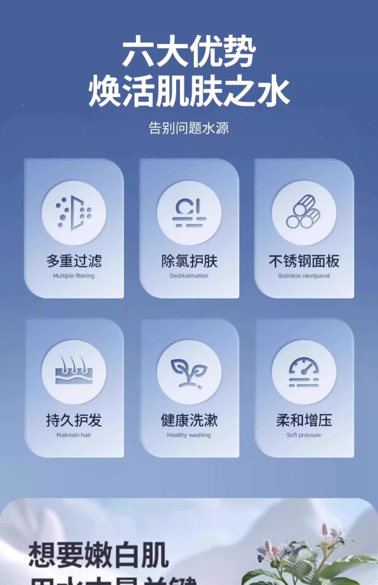 Pressurized filter shower head power shower flower drying bathroom showerhead pressurized large water outlet booster pump for household use pic 7