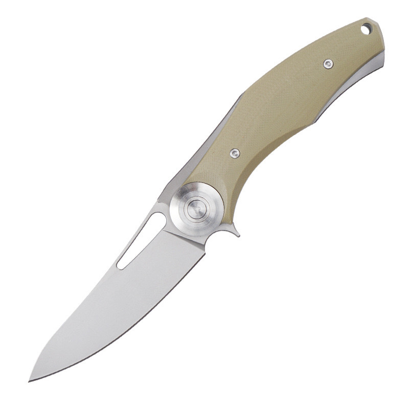 Cross-border best-selling bear head high-end folding knife D2 steel G10 handle folding knife, outdoor camping survival fishing knife pic 3