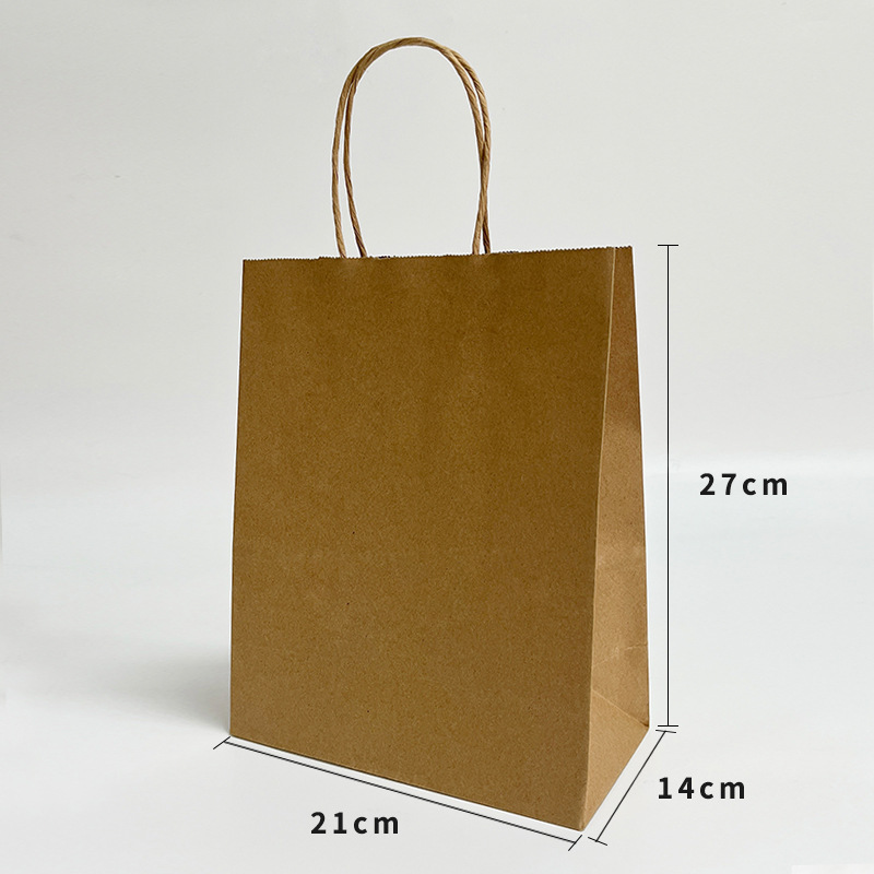 In-stock thickened kraft paper bags, gift handbags, takeout food packaging bags, souvenir paper bags, logo printing pic 11