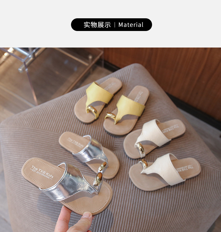 ins法式夹脚罗马拖鞋2025年夏季新款韩版女童套趾凉拖软底沙滩鞋详情5