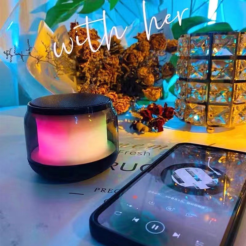新款双联无线蓝牙音响炫彩充电小音响网红科技感车载便携桌面音箱详情11