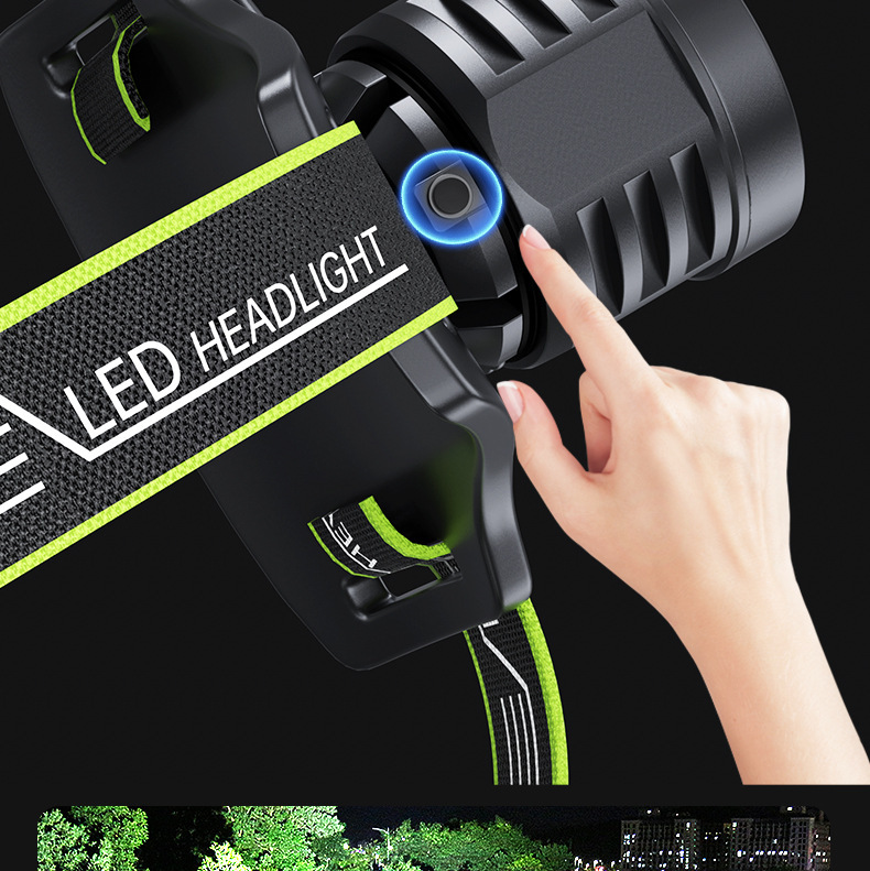 Cross-border white laser long-range headlamp, outdoor zoom headlamp, camping headlamp, multi-functional zoom intelligent digital display headlamp pic 8