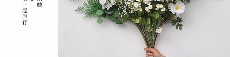 婚庆仿真花白绿系绿植植叶子材配叶酒店花艺装饰吊顶假树叶插花详情22