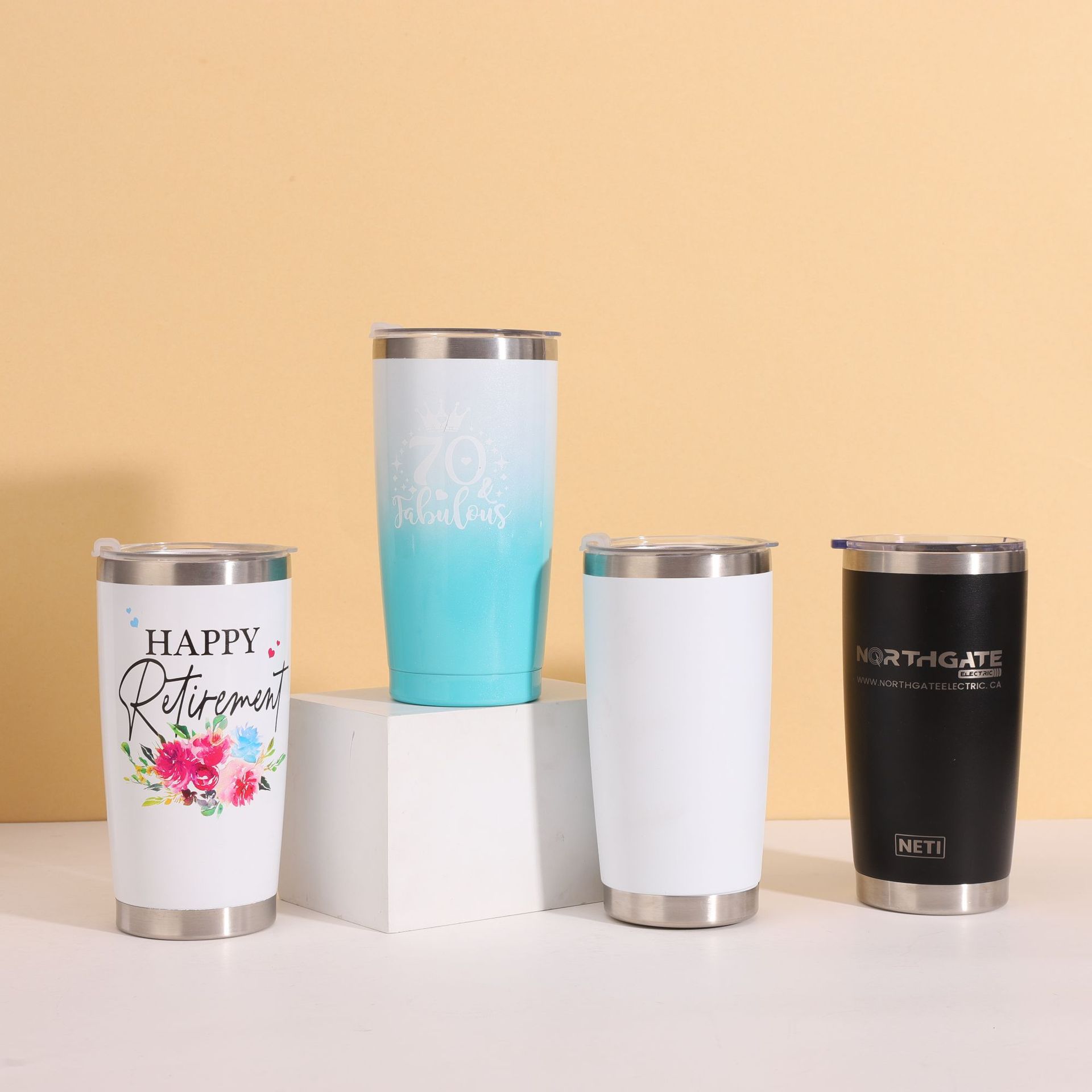 New American-style solid color 20oz powder-coated car cup, 304 stainless steel large-capacity vacuum portable water cup, insulated cup pic 12