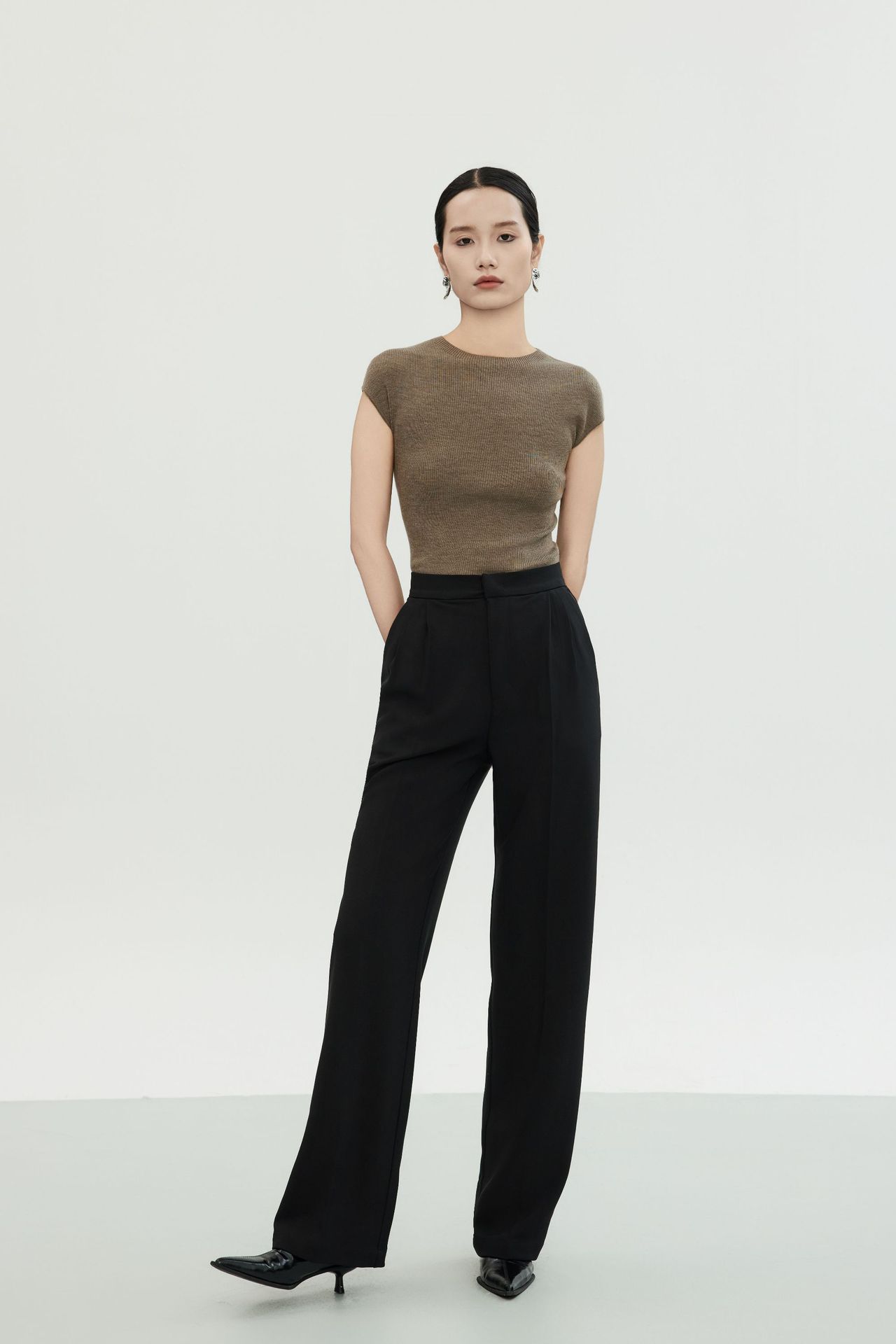 白露版型巨好无缝短袖针织衫半袖打底上衣圆领T恤女羊毛衫修身详情42