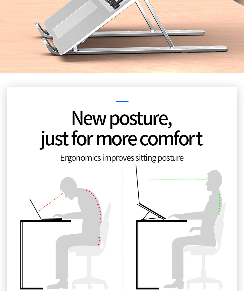 Cross-border computer stand, notebook lift and heat dissipation stand, portable storage, aluminum alloy multi-functional N3 pic 24
