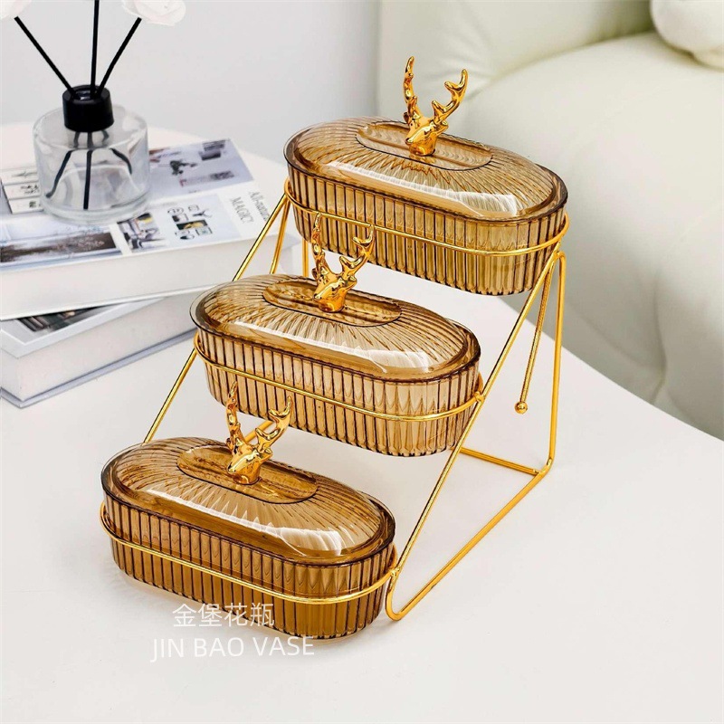 轻奢高颜值玻璃果盘商用水果拼盘家用创意分格干果盒小吃零食盘详情27