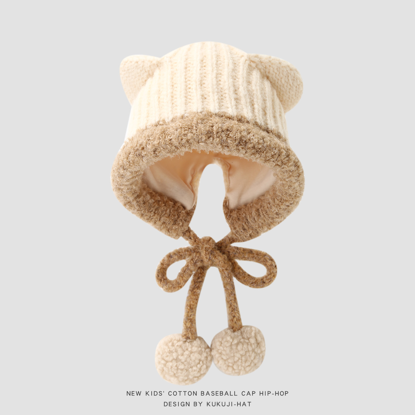 秋冬季宝宝毛线帽护耳帽儿童帽子可爱针织保暖男女童大童套头帽详情7