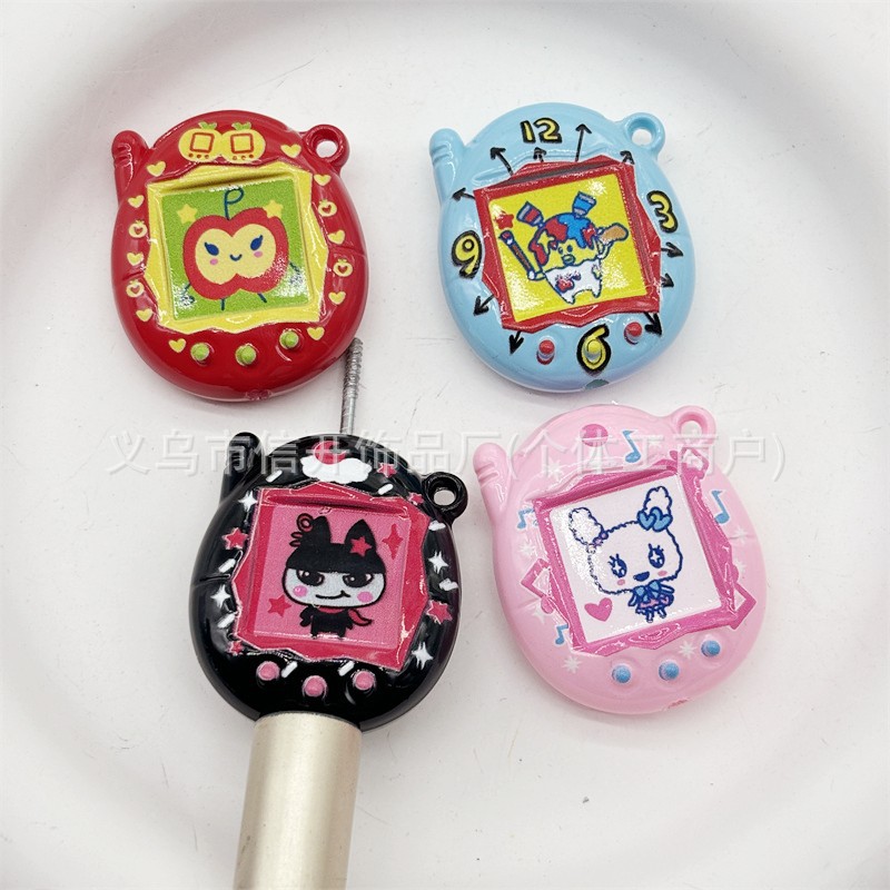 31*36mm vertical hole hanging hole cartoon printed game console beaded pen jewelry accessories Mobile phone chain bag chain diy materials pic 1