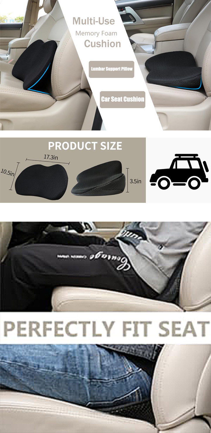 汽车小坐垫座垫四季通用记忆枕高车垫腰靠夏季凉气双用屁股垫小腰垫详情4