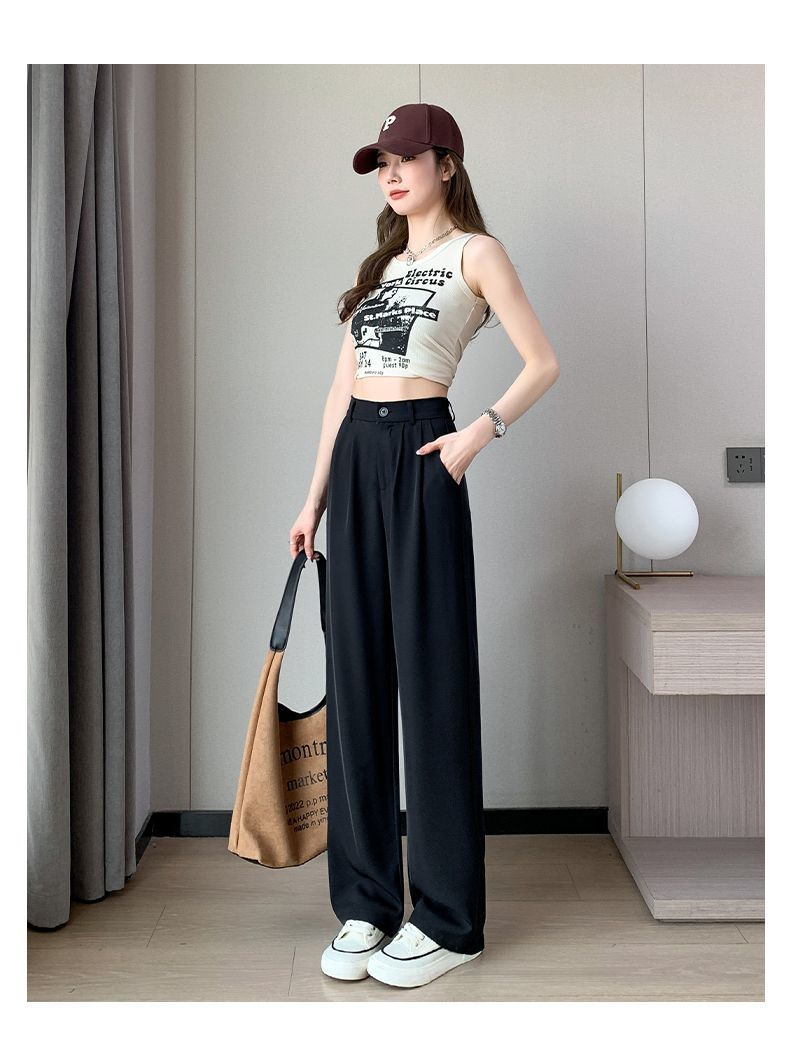 西装裤女垂坠感阔腿裤春夏新款日韩高腰休闲女裤跨境货源源头专供详情28