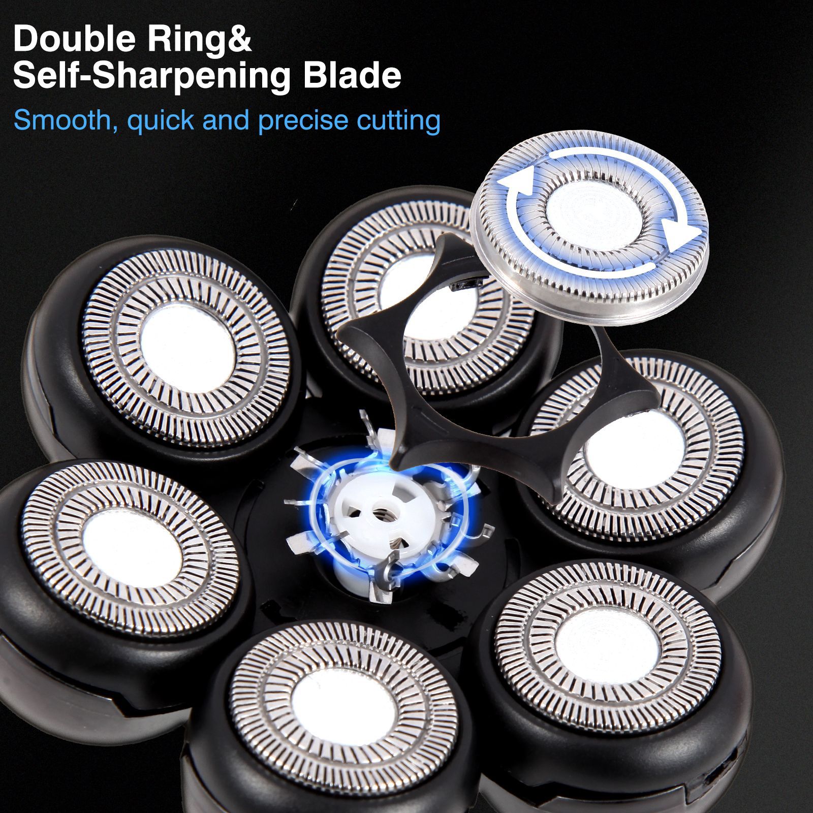 跨境新款电动剃须刀数显七刀头光头理发器充电式多合一刮胡刀批发详情2