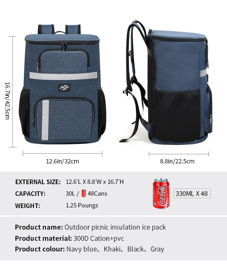 厂家直销折叠便携露营野餐包旅游出行冰包批发背包双肩保温包详情2