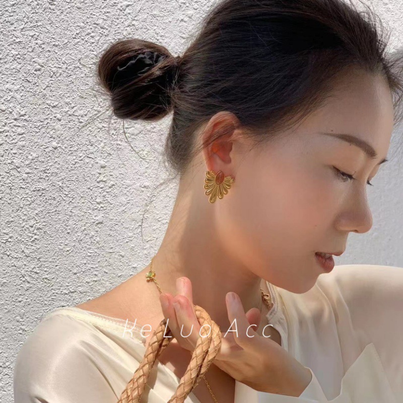 原创天然宝石耳环欧美精致复古耳饰轻奢高级感小众翅膀水滴耳环女详情28