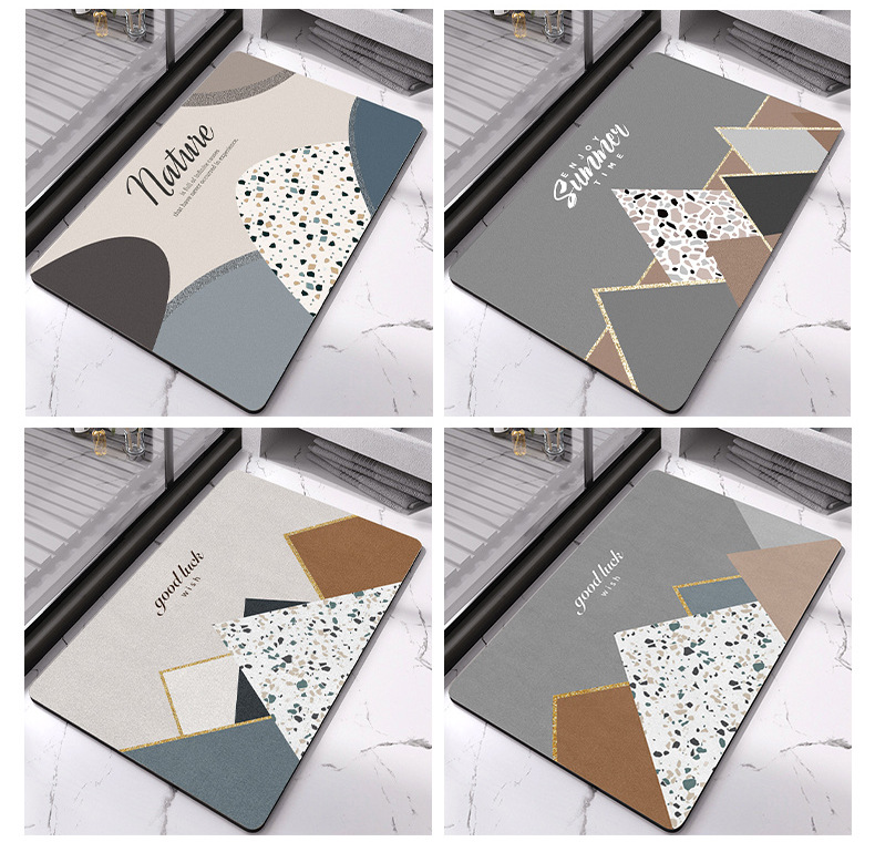 浴室地垫门口硅藻泥吸水防滑脚垫卫生间厕所入户门地垫家用垫子详情9