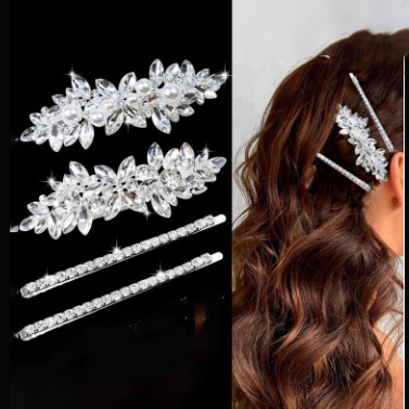 Wholesale of new cross-border elegant and stylish spring clips, alloy hair clips, rhinestone, Korean version of the back of the head ponytail clip headwear pic 32