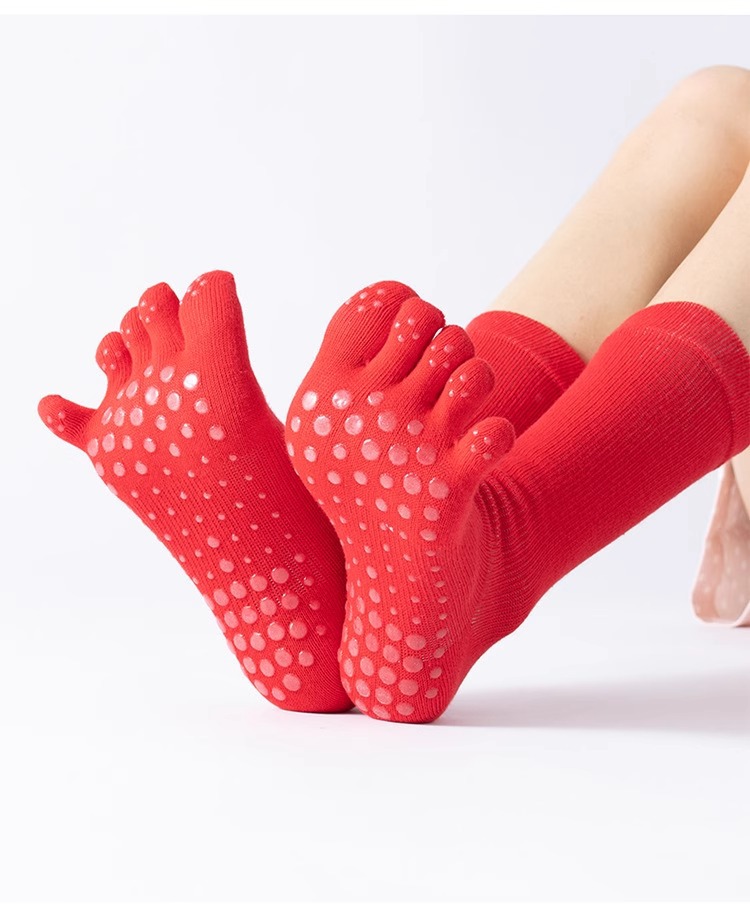 高端瑜伽袜子女微压力袜专业防滑中筒普拉提袜五指分趾运动袜详情14