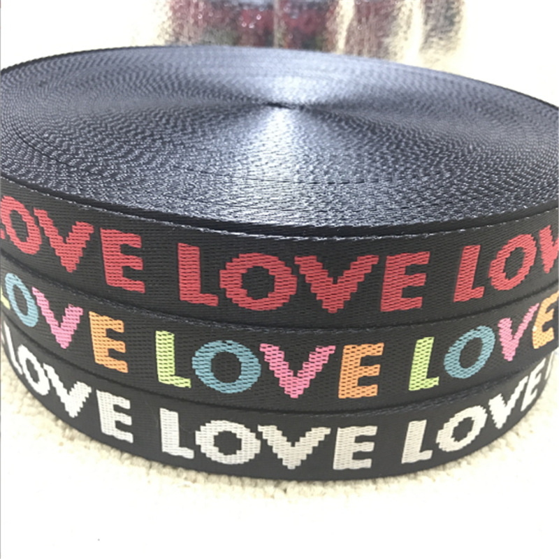 Black woven tape with text patterns, ribbed tape, ribbon woven tape, gradient scallion pink gauze tape pic 2