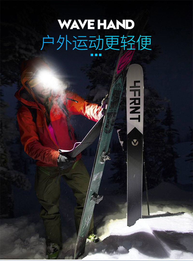 跨境多功能感应头灯强光轻型警示灯户外工作骑行夜跑钓鱼小头灯详情11