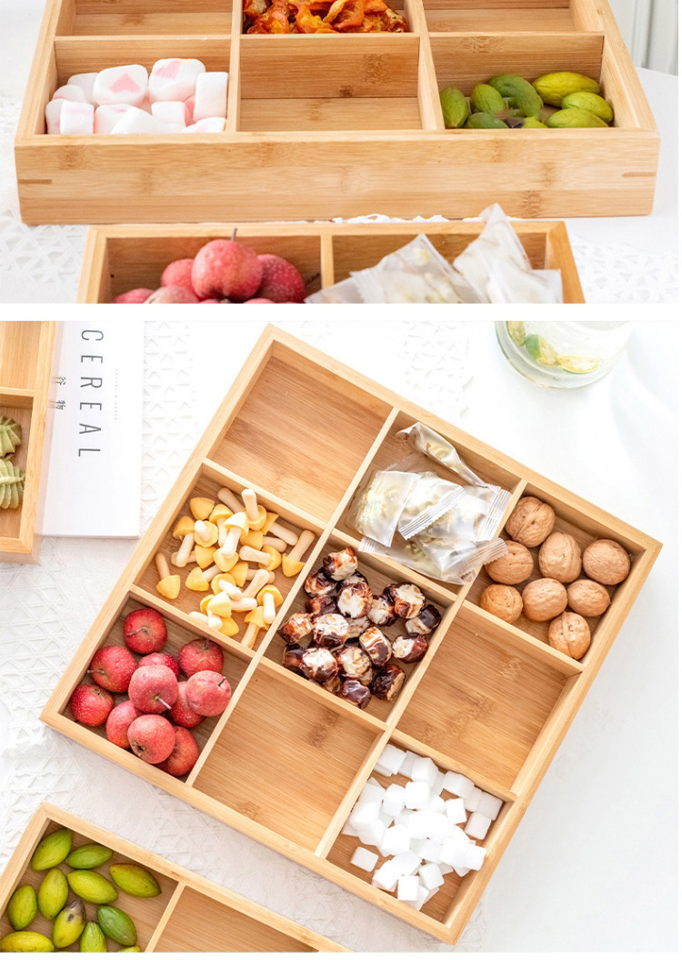 竹木订婚提手干果盒分格干果盘创意结婚早生贵子糖果零食收纳木盒详情11