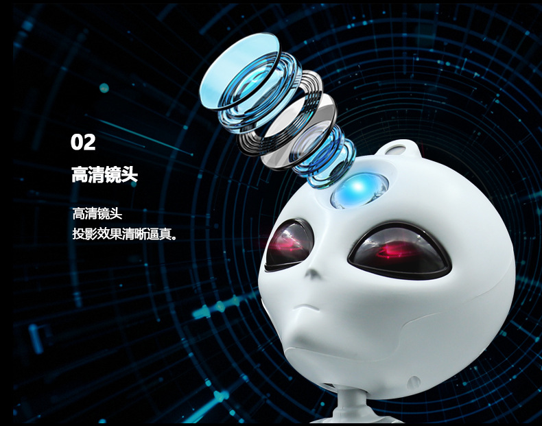 亚马逊创意大眼变异外星人语音互动星空投影灯 创意蓝牙白噪音旋转星空灯家庭桌面卧室摆件车载生日礼品LED浪漫氛围奇幻小夜灯详情11