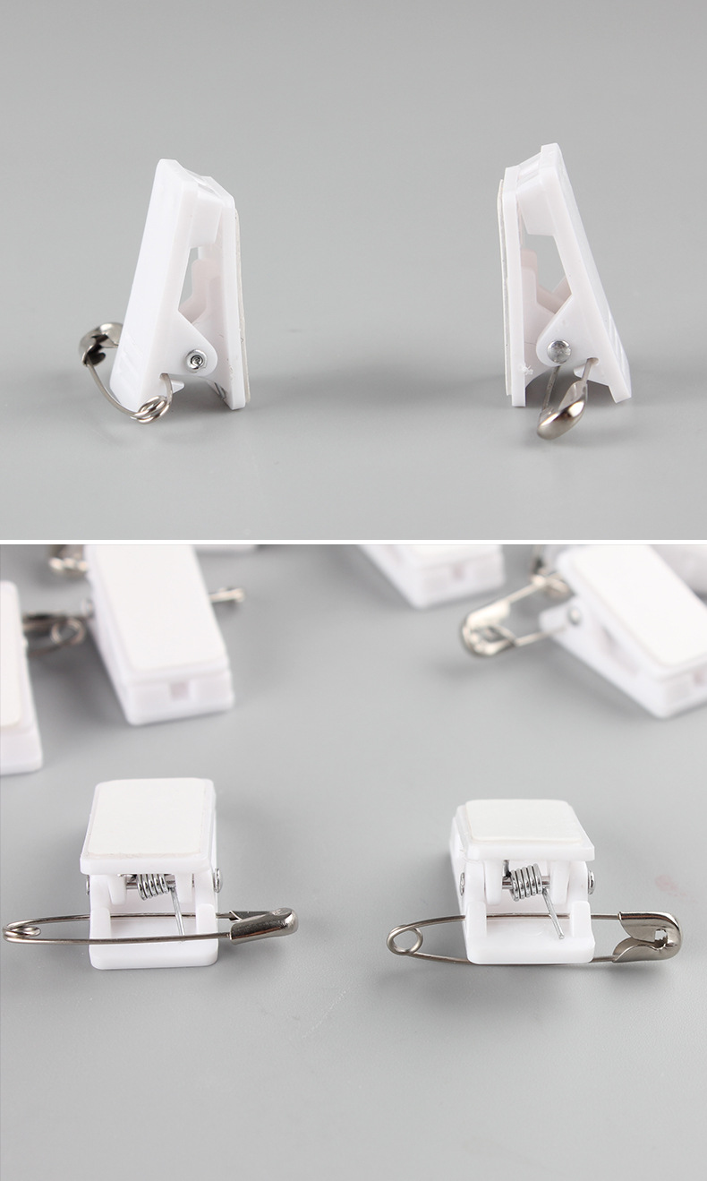 White name tag pin clip, simple business name tag, office meeting logo card clip, display board, enterprise employee identity tag card seat, campus conference name tag pasting stand, simple job nameplate fixing small clip pic 5