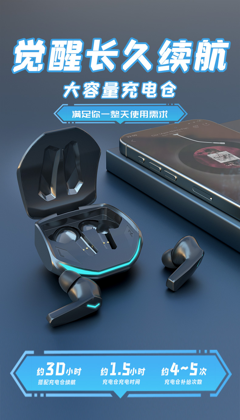 Wholesale of true wireless Bluetooth headphones 2024 In-ear gaming and calling Bluetooth headphones TWS pic 34