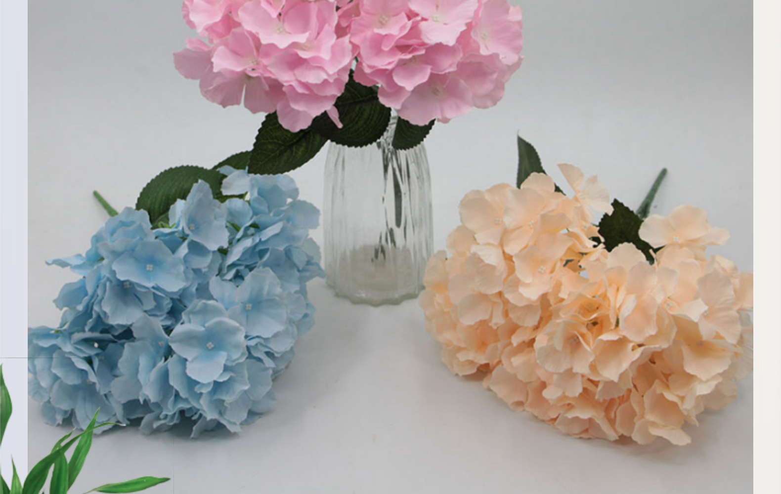 仿真5叉绣球花束婚庆酒店布置婚礼拍摄道具玫红色仿真花假花批发详情2